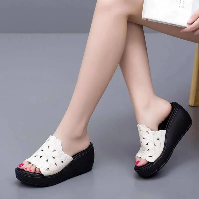 Shoes for Women 2022 Summer Slope Heel Sandals Thick Bottom High Heel Waterproof Platform Fashion Slope Heel Sandals Zapatillas