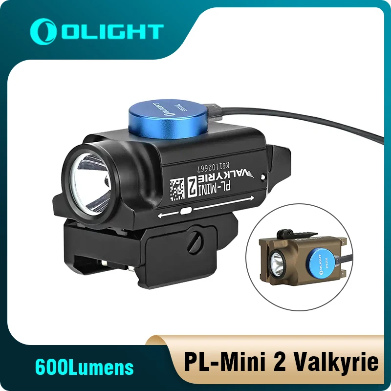 Olight PL-MINI 2 Valkyrie flashlight 600 lumens ,waterproof, Magnetic USB Charging Cable, adjustable sliding rail