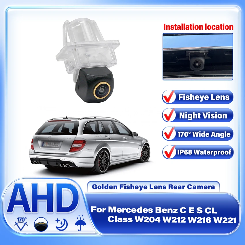 

AHD CCD 1920×1080P 170° Golden Fisheye Wide Angle Waterproof Camera For Mercedes Benz C E S CL Class W204 W212 W216 W221 High HD