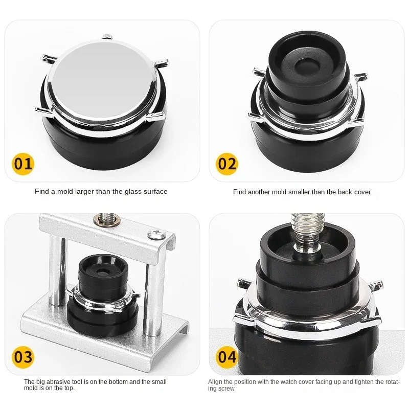 Professionele Horloge Druk Op Set Horloge Terug Voor Case Closing Tool & Fitting Dies Horloge Reparatie Gereedschap Matrijs Set Voor Horlogemaker