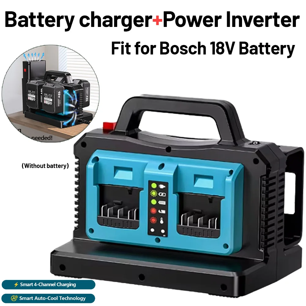 

500W Power Inverter for Bosch 18V Battery with USB Type-C DC cigarette lighter Port Output Outdoor power station