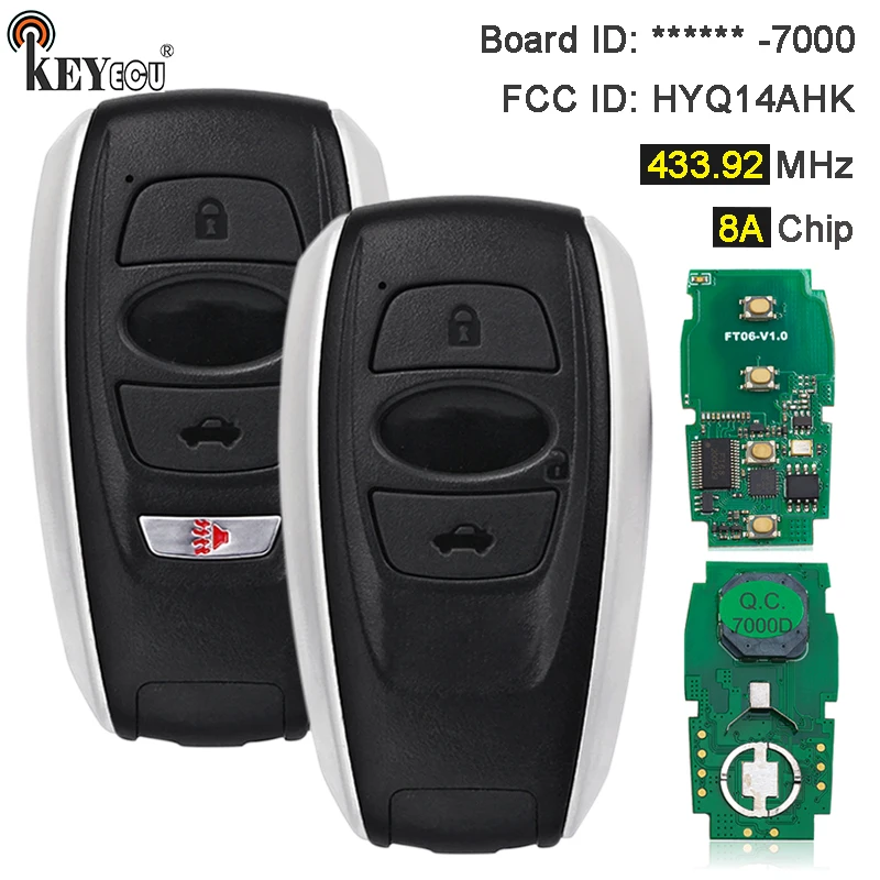 

KEYECU 433.92MHz 8A Chip HYQ14AHK 231451-7000 'G' Smart Remote Car Key Fob for Subaru Outback Legacy 2018 2019 2020 2021