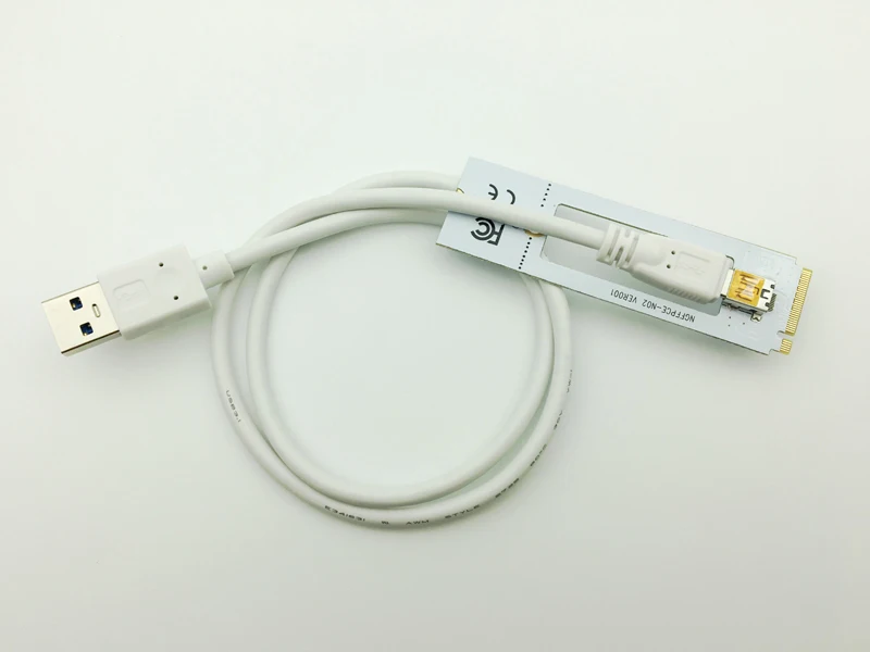 Riser White 008S NGFF M.2 PCIE PCI-E 1X 2X 4X 8X 16X USB 3.0 Adapter Card 60cm Data Cable for BTC Mining Bitcoin Miner Antminer