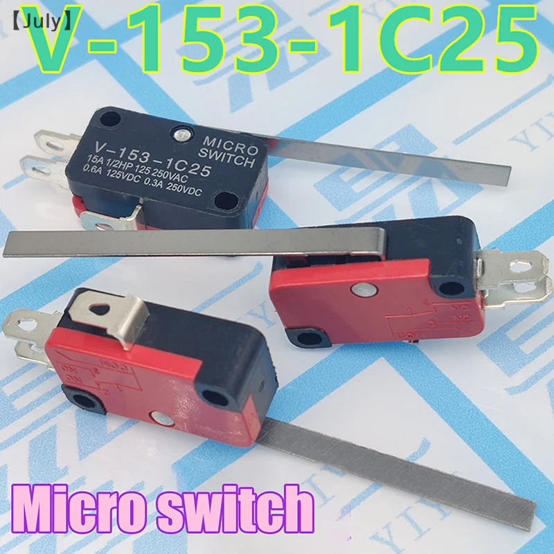 5 uds V-153-1C25 Micro interruptor 16A 250VAC SPDT interruptor de límite de viaje momentáneo 1NO1NC rodillo de palanca