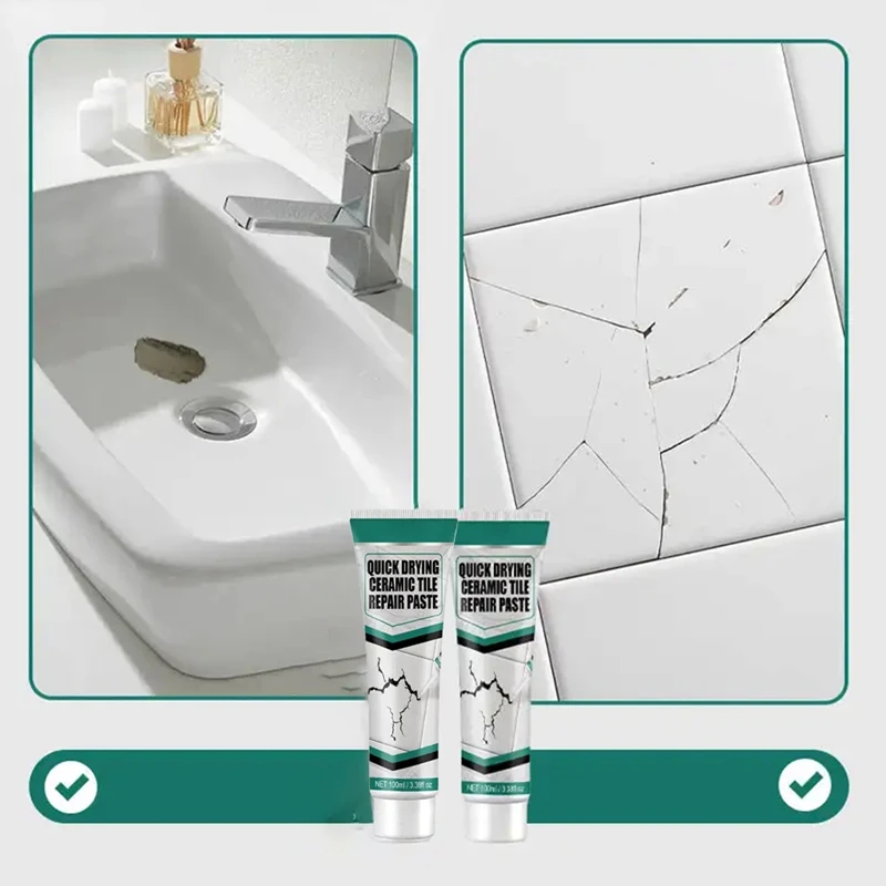 Tile & Marble Repair Paste Waterproof Bathroom Tub Floor Ceramic Crack Adhesive Universal Ceramic Crack Repair Tool