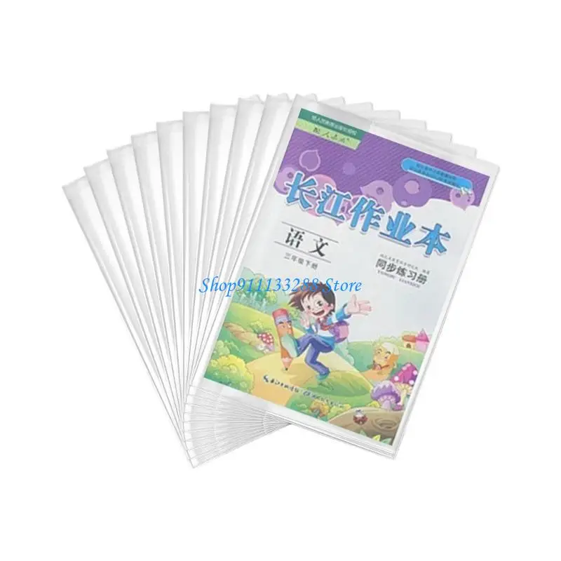 G88D 10PCS Clear Plastic Book Wraps Book Covers for Students Water Resistant Friendly Design Textbook Protectors