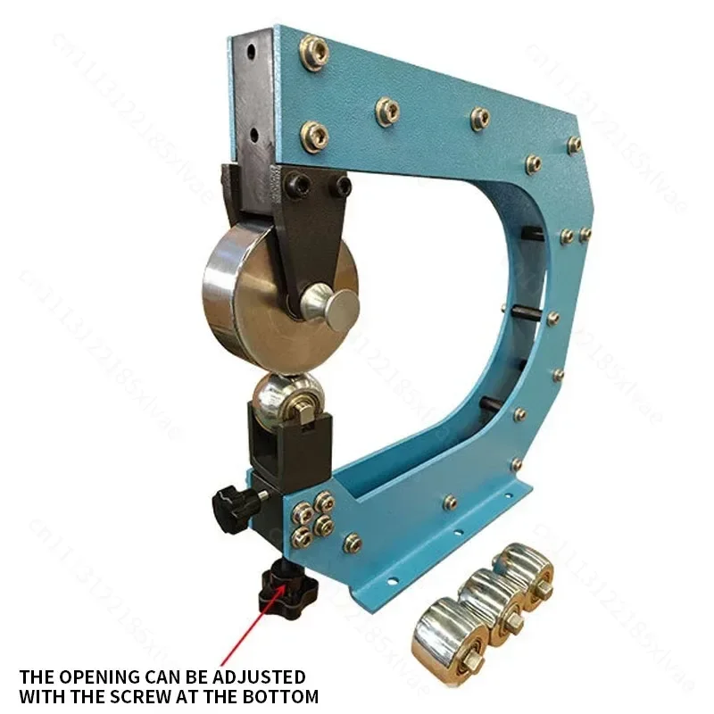 Benchtop English Wheel with 90° Rotatable Upper Wheel, 305mm Throat Depth, Adjustable Feed Port for Sheet Metal Fabrication