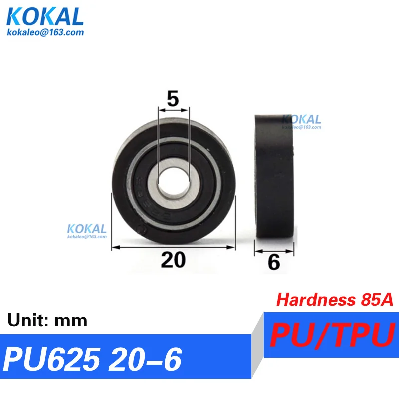 [PUd5]10PCS flat type drawer guide TPU PYC soft 625RS ball bearing Embroidery Machine roller wheel 5*22*5mm 0522T 20/22/25