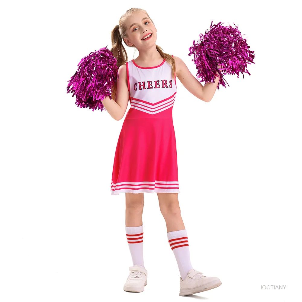 3-piece Summer Children's Vest Cheerleading Uniform Letter Print Slim Dress Fancy Sports Football Game Suit Role Play Suit 2026