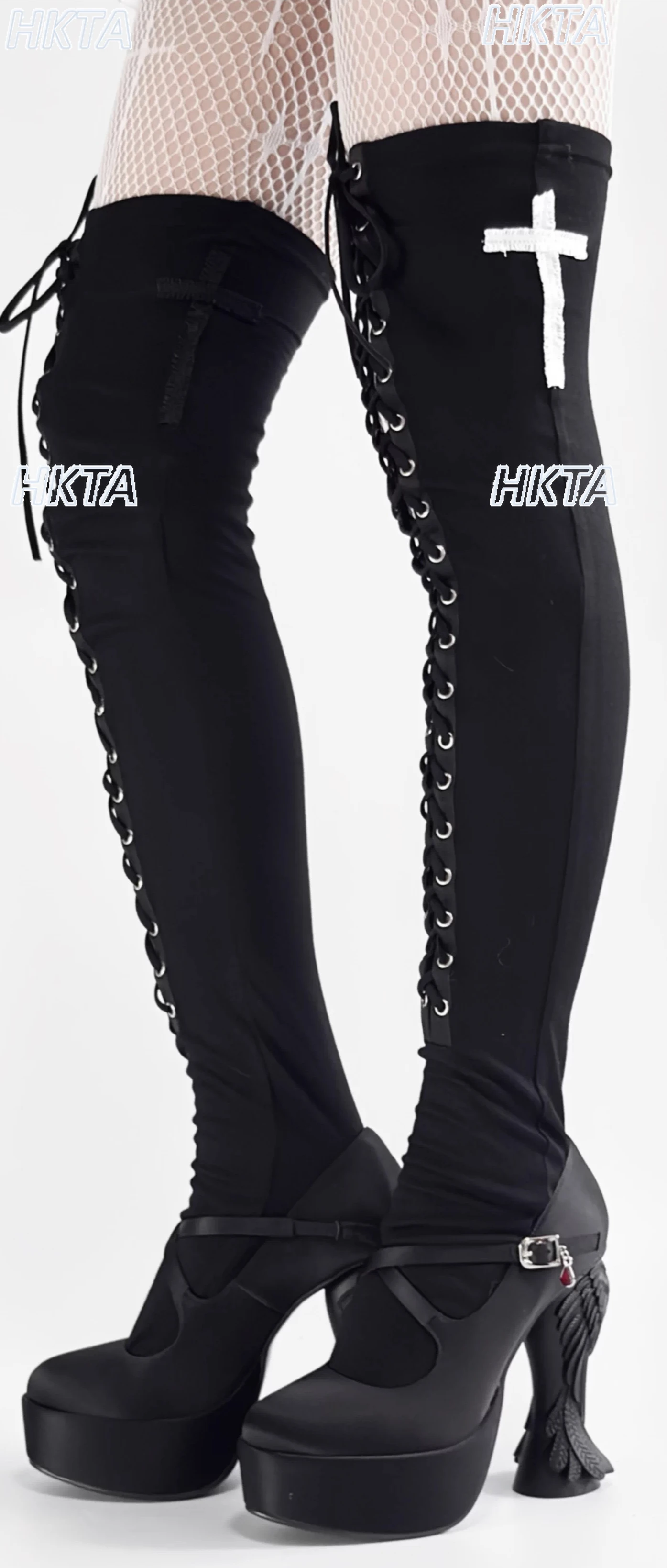 

Японские чулки-ботфорты в стиле Y2K, весна 2026, темные, милые, крутые, с ремешками, готика, панк, для стильных девушек, черные, женские