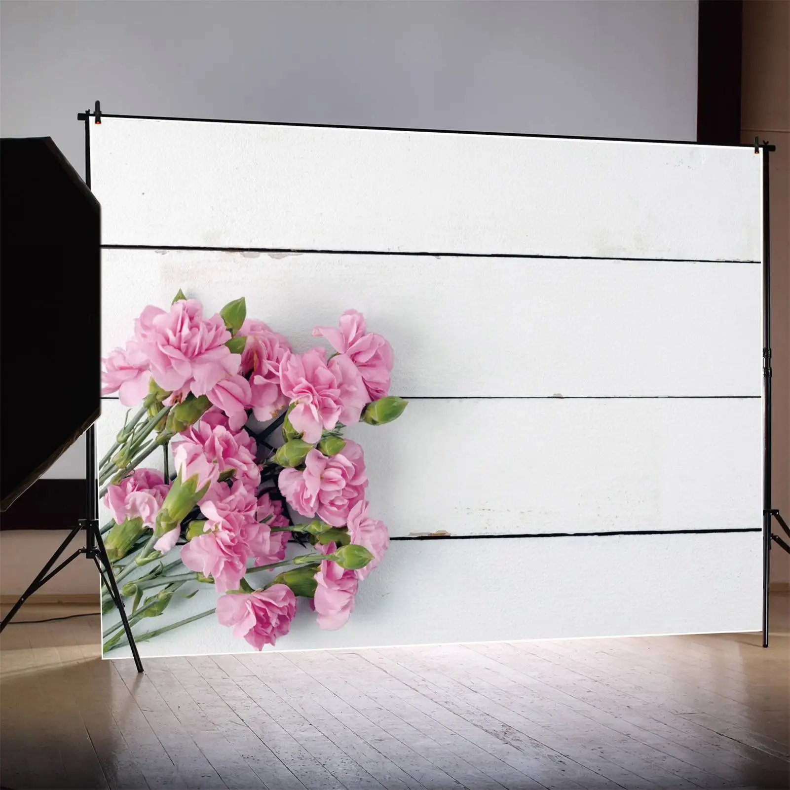 Frühling rote Blumenstrauß Kulissen Fotografie weiße Holzbrett Planken maßge schneiderte Kinder Photo booth Foto Hintergründe