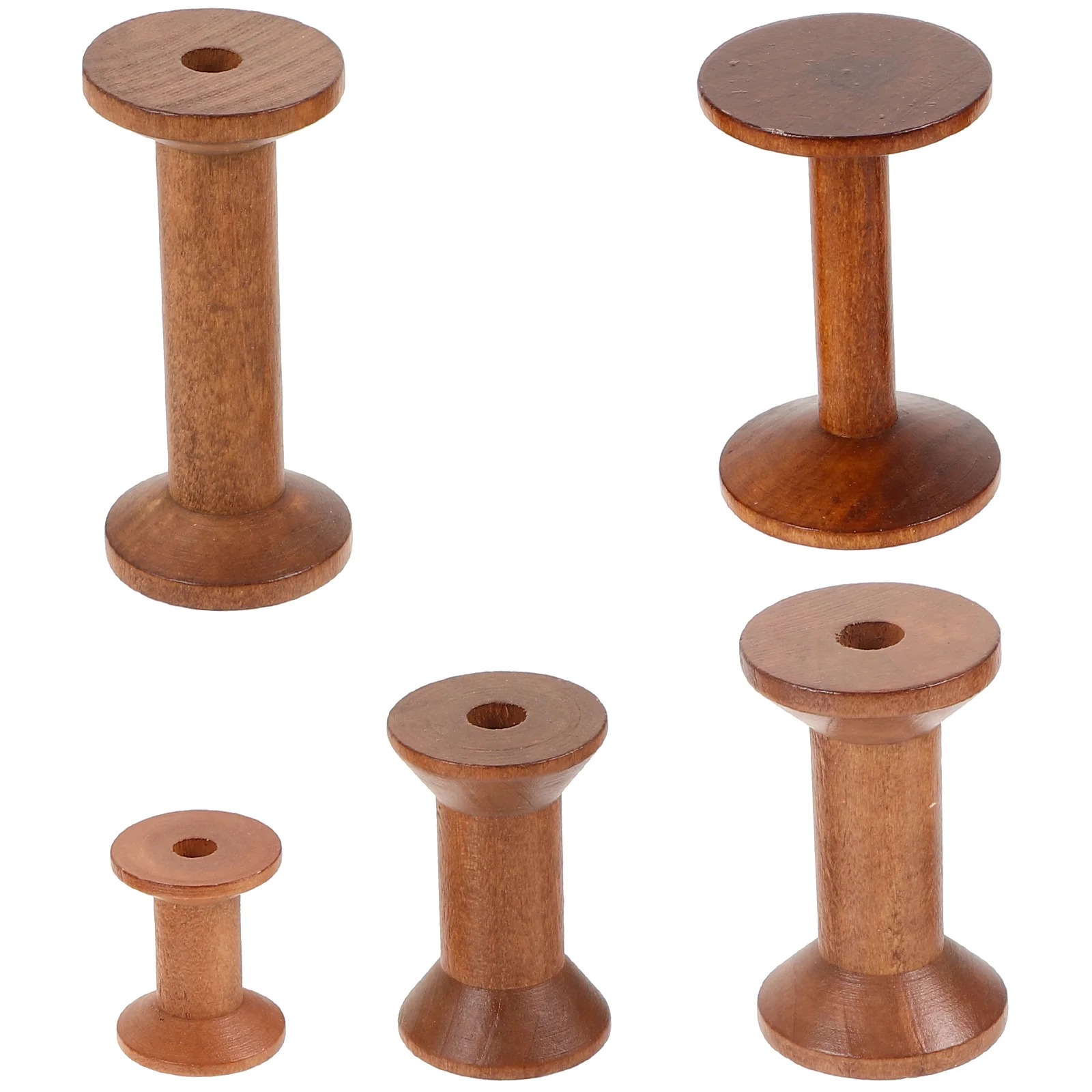 

5 Pcs Spool Home Thread Spools Practical Weaving Bobbins to Weave Embroidery Sewing Wooden Winding