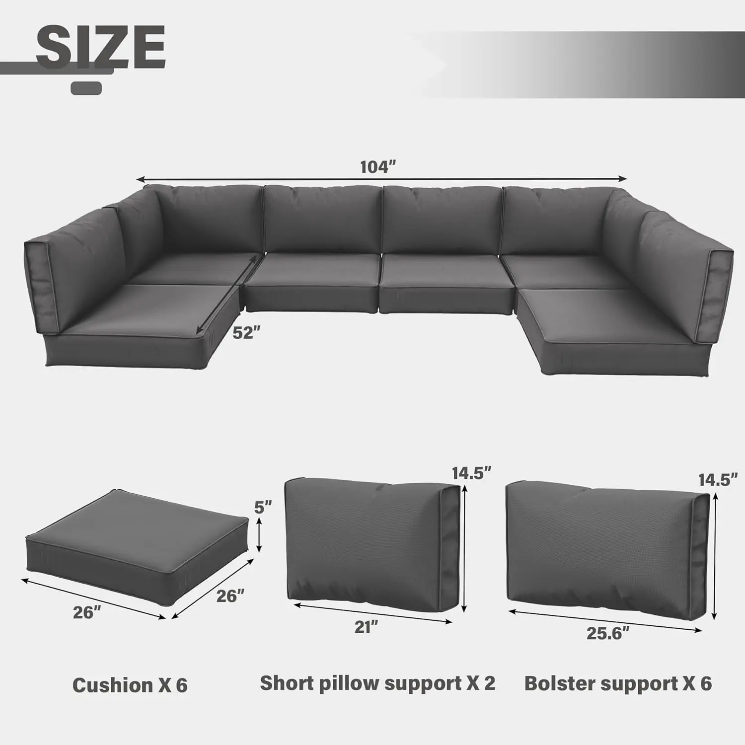 Outdoor Replacement Cushions for Patio Furniture, 5