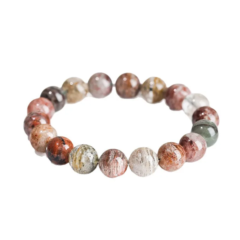 Chinese Style Lucky Blessing Natural Four Seasons Phantom Quartz Beaded Bracelet Brazil Layered Crystal For Men Women Wealth Fen