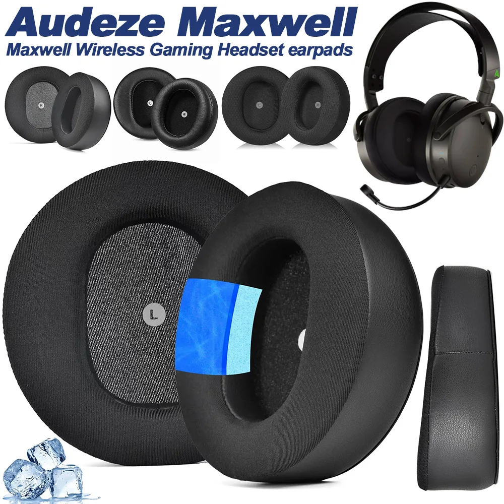 Coussinets d'oreille couds Audeze Maxwell, Gel perfor, sensation de glace/refroidissement en t/sans pelage, dsrma, couteurs, couvertures mmoire, ponge