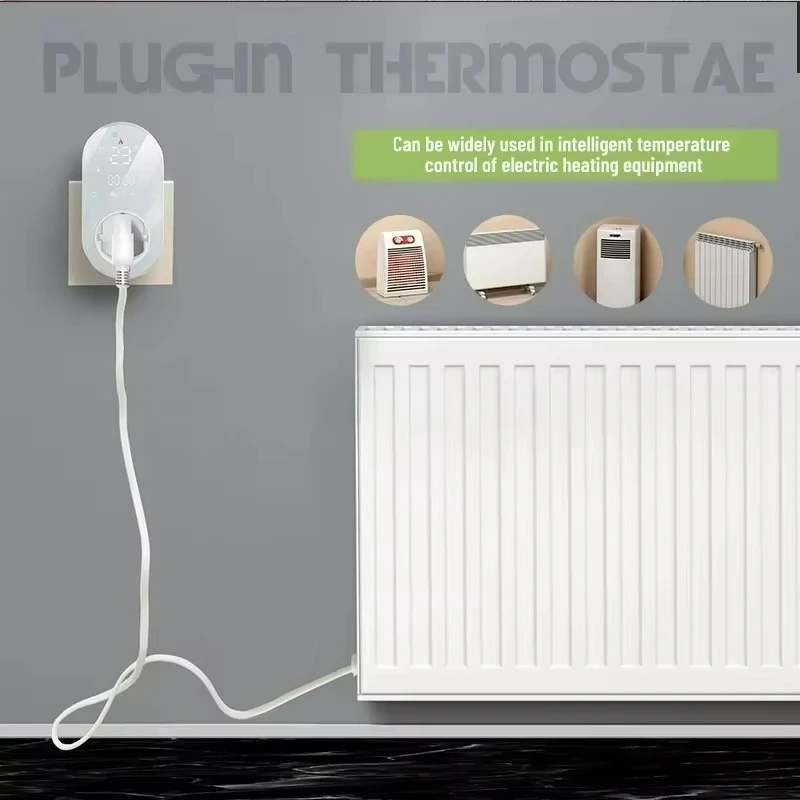 LED Smart WiFi Programmable HVAC Thermostat Socket Plug-In for EU/US Compatible Android for Nest HVAC Underfloor Heating