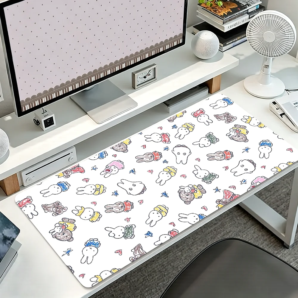 Cut M-Miffy Kawaii Mouse Pad Non-slip Thickened MousePad Student Gaming Cushion Large Writing Lockedge Office
