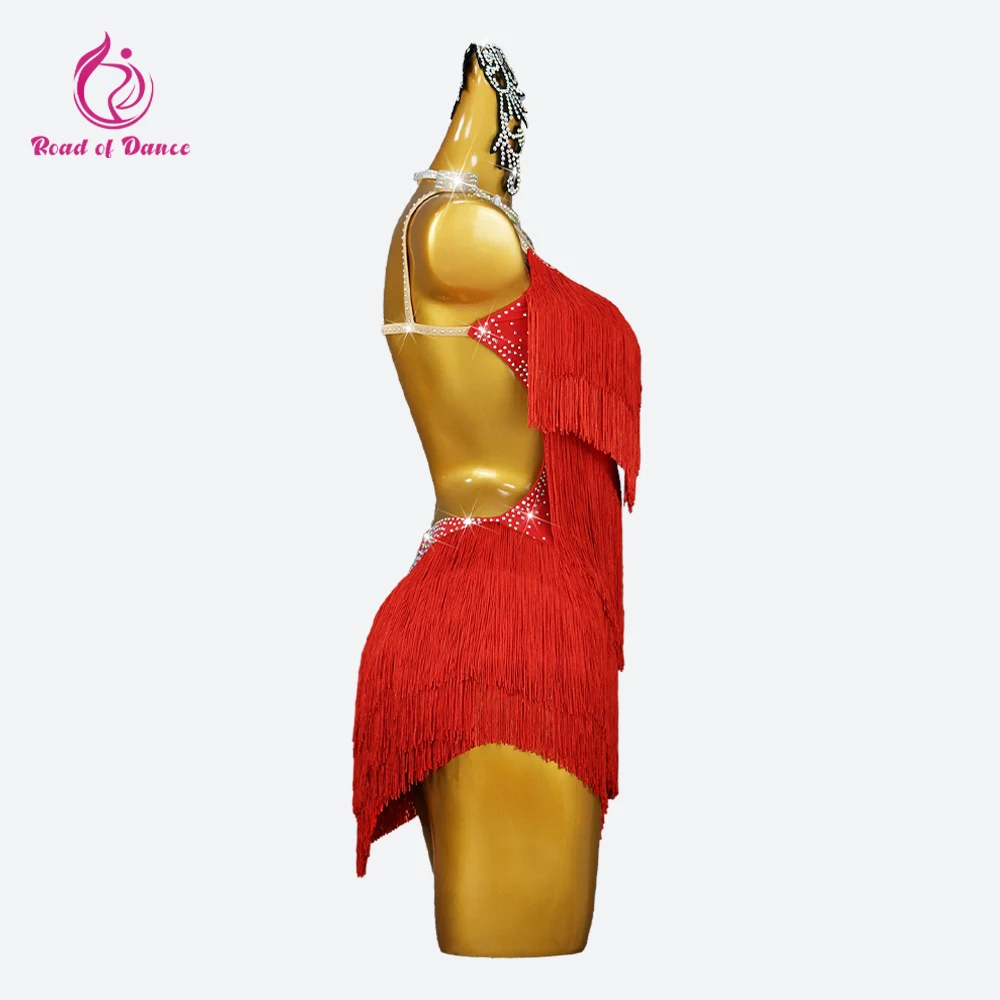 Costume de danse latine, Costume de compétition pour filles, vêtements féminins, jupes à franges pour femmes, pratique de soirée élégantes
