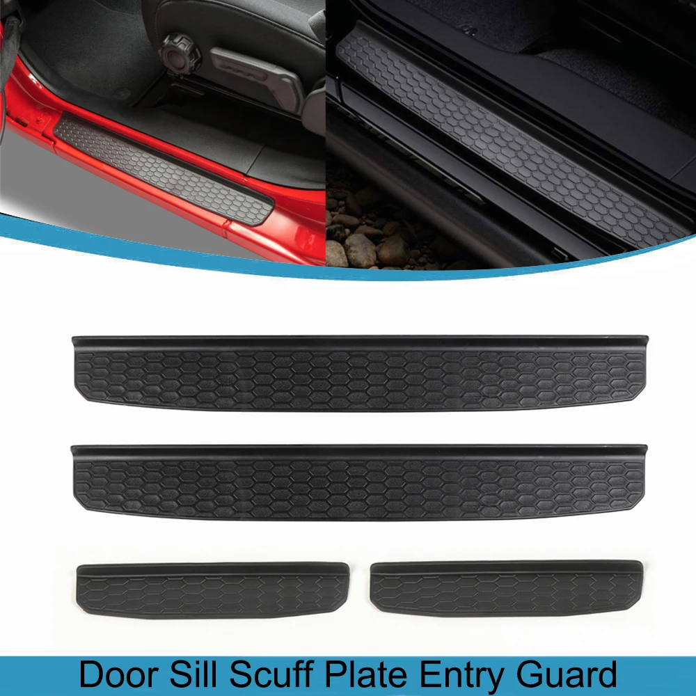 

Car Door Sill Scuff Plate Entry Guard for Jeep Wrangler JL Gladiator JT 2018 2019 2020 2021 2022 2023 Auto Interior Accessories