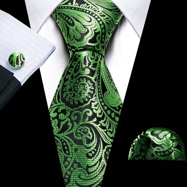 Fashion Men Tie Green Teal Blue Solid Paisley Striped Plaid Floral Animal Necktie Handkerchief Cufflinks Set Barry. silk Wang 2 Fashion Men Tie Green Teal Blue Solid Paisley Striped Plaid Floral Animal Necktie Handkerchief Cufflinks Set Barry. silk Wang 2
