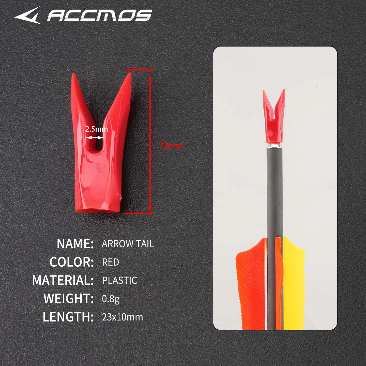ACCMOS 6.2mm Anti-Split Speed Nocks 36pcs Archery Bow Nocks Quick-Loading for Carbon Arrows Hunting