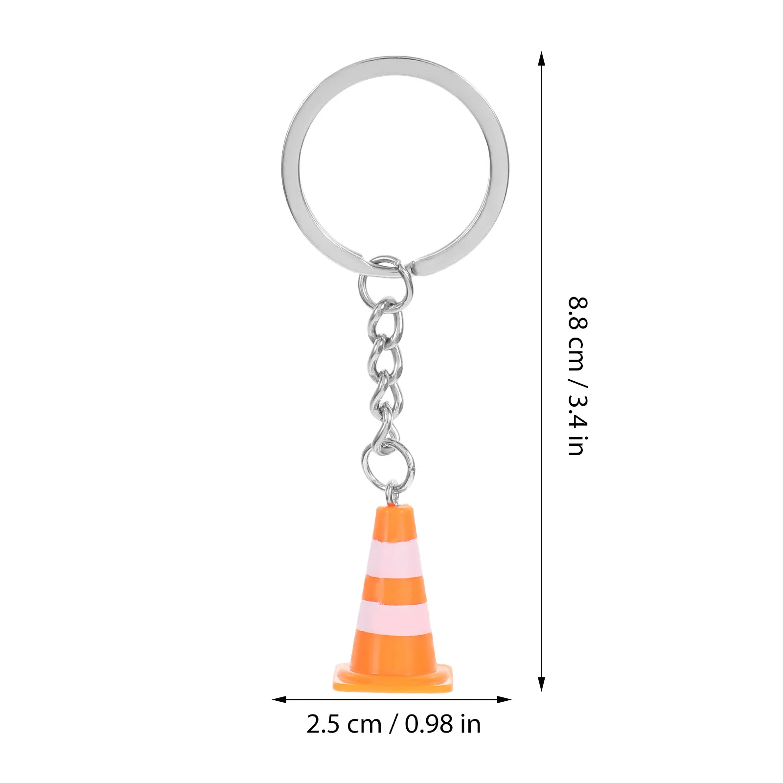4Pcs Mini Traffic Cone Keychains ABS Material Compact Fun Road Shape Pendant Key Fob for Keys Wallet Backpack Handbag Aesthetic