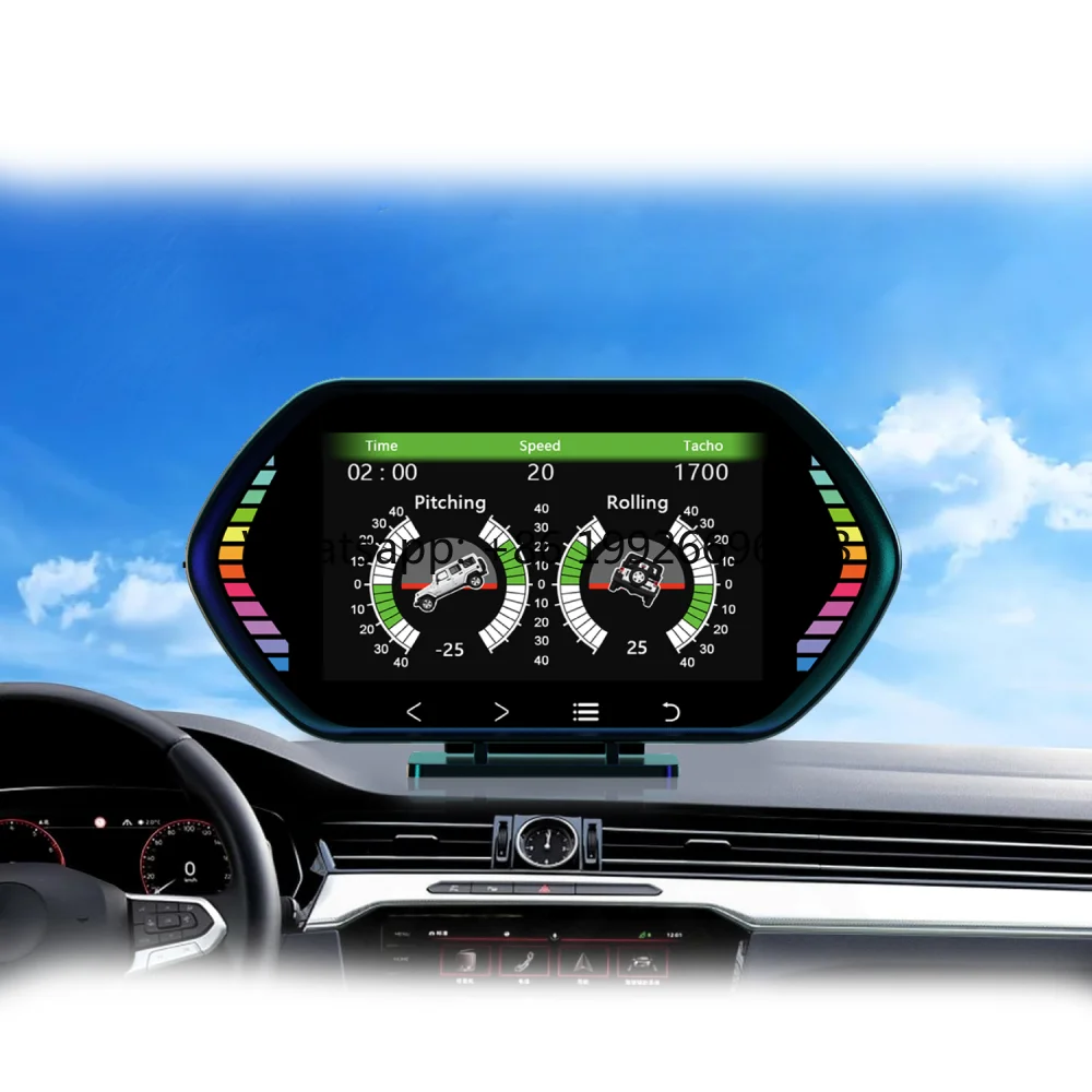 

New 6.28 Inch LCD Touchscreen 2 Gauges F12 GPS HUD: Car Head-Up Display with Water Temperature Function Fatigue Driving Alarm