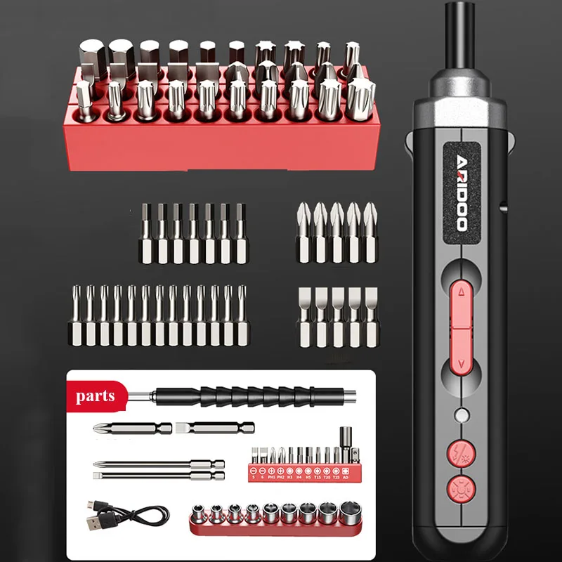 

Беспроводная электрическая отвертка, перезаряжаемая домашняя электрическая дрель, миниатюрная Автоматическая отвертка, набор с насадками для винтов со светодиодной подсветкой