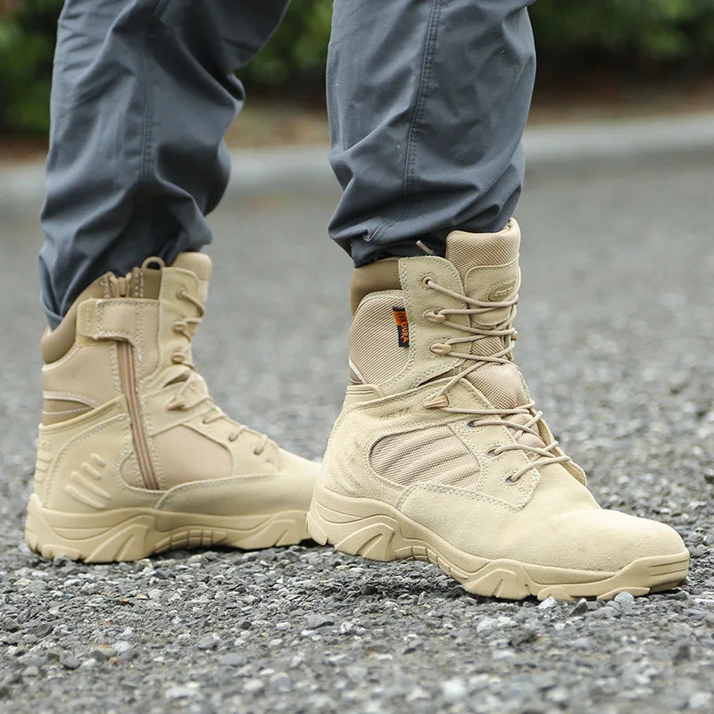 

Outdoor Tactical Shoes Desert Boots Men Women Mid Uppers Military fan Special Force Delta Training Boots PU Hiking Working Shoes