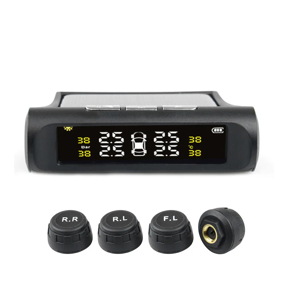 

Wireless Smart Tire Pressure Monitoring System for Auto TMPS Solar Tyre Gauge
