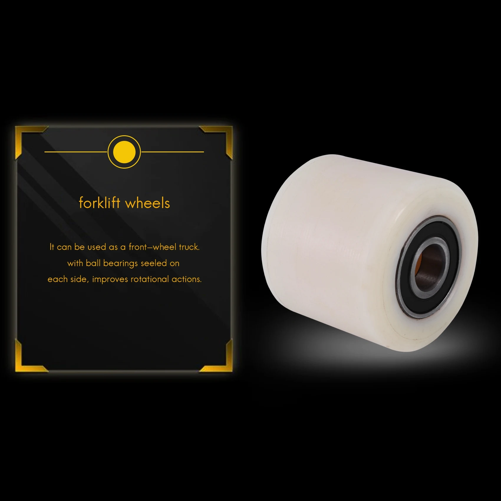 SLQZT Per Ruota pallet 80 * 70mm Nylon Beige + Argento