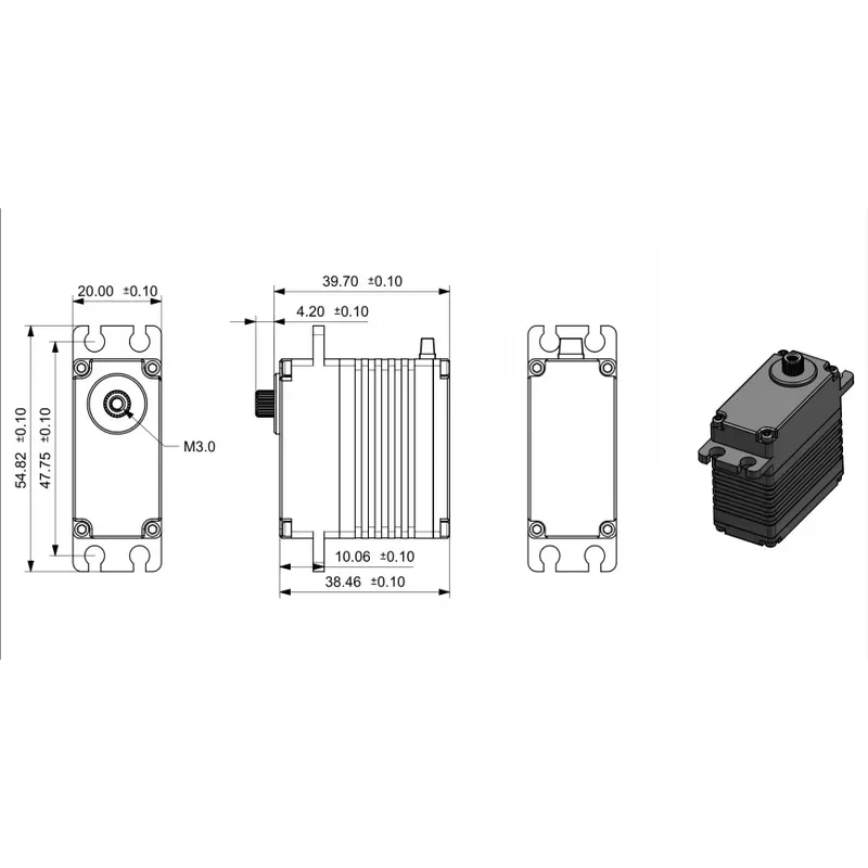 XS005A 75kg Servo Coreless All Metal Gear Fast Response