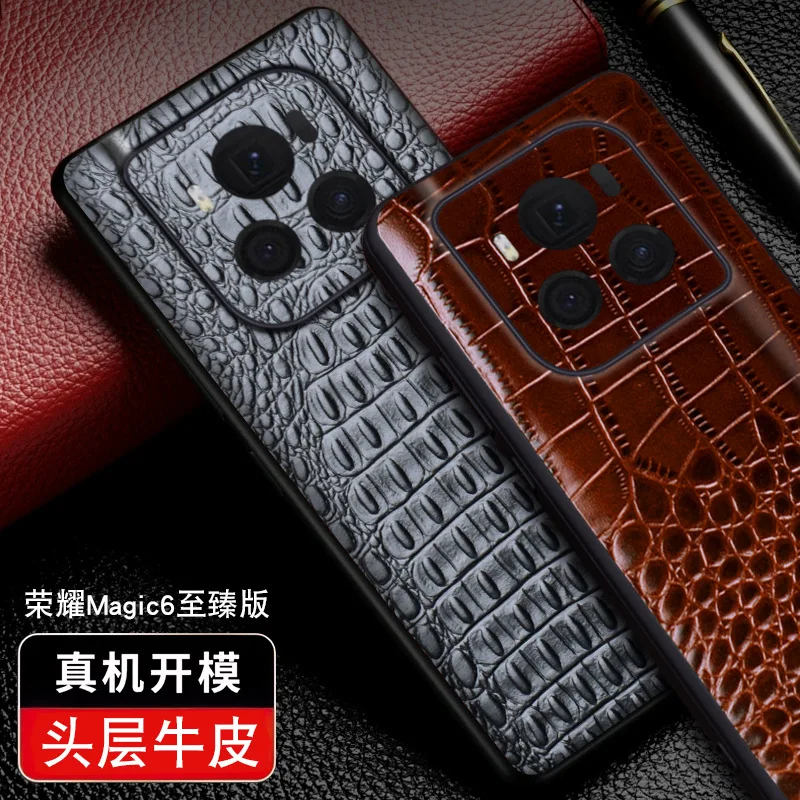 

Wobiloo Luxury Genuine Cow Stick Leather Magnetic Cover Mobile Phone Book Case For Honor Magci 6 Pro Rsr Ultimate Cases Funda