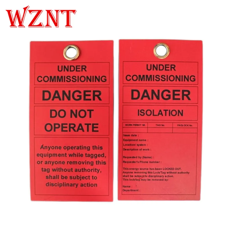 

100PCS Free Shipping Red UNDER COMMISSIONING DANGER ISOLATION Safety Lockout Tagout Tag