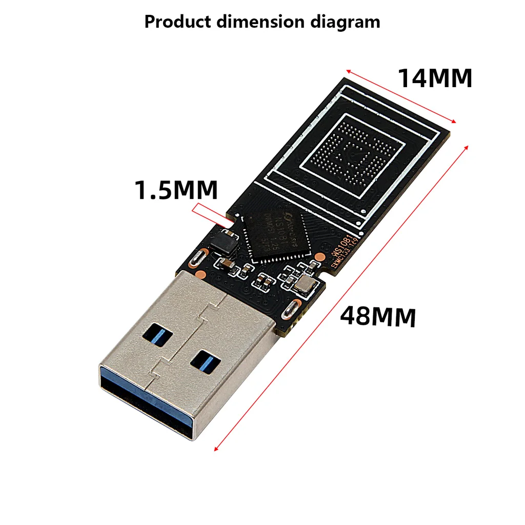 USB 3.0 DIY Bare PCB Board NS1081 Dual-Power-Schaltung 161,98 MB/s Max. Leseleistung, kompatibel mit EMMC153/169 für stabile Hochgeschwindigkeitsnutzung – Detail 1