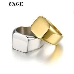 UAGE Fashion 14mm Glossy bright wedding ring for men male naver fade stainless steel engagement Rings Jewelry Wholesale