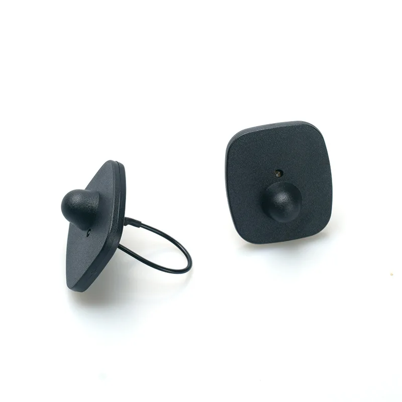 1000 Pieces RF Rope Anti-Theft Tag Black Square 8.2Mhz Supermarket Anti-Theft Magnetic Buckle