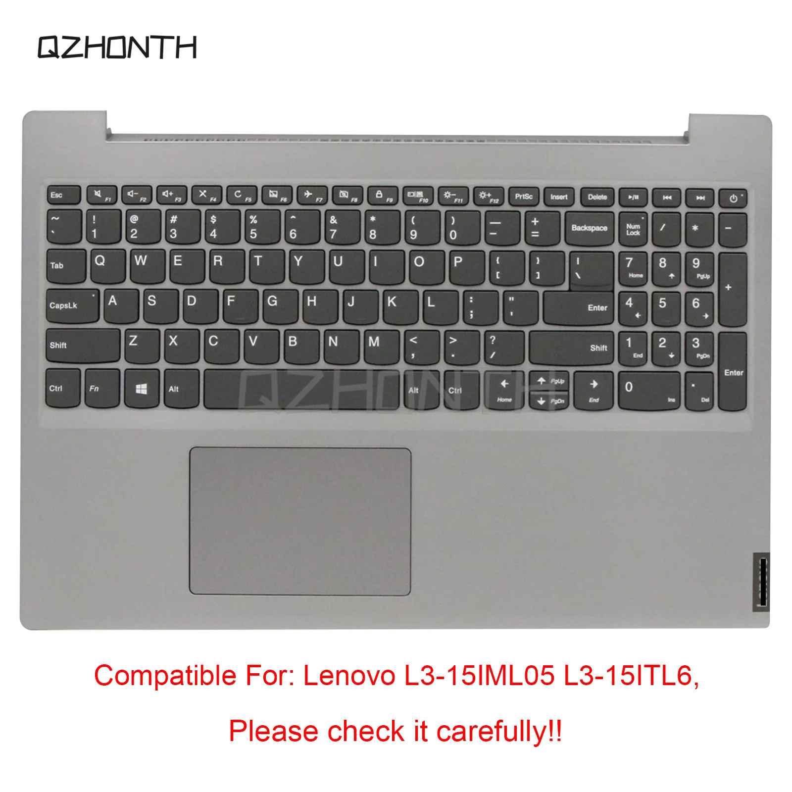 

New For Lenovo Ideapad L3-15IML05 L3-15ITL6 Palmrest with US Keyboard Silver 5CB0X55991 15.6"