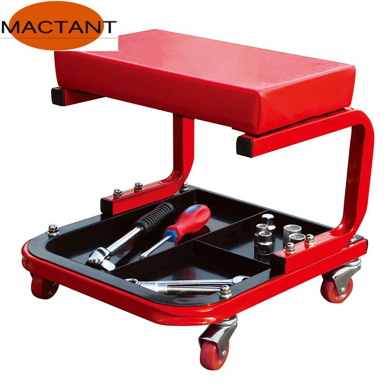

Universal Auto Body Repair Seat Crawling Roller Multifunctional Mobile U-shaped Tool Stool with Tool Storage Tray
