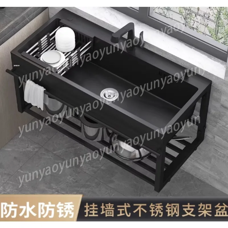 

Кухонная мойка из нержавеющей стали 304 с одной чашей, настенная, экономит место, для балкона, прачечной, приготовления пищи