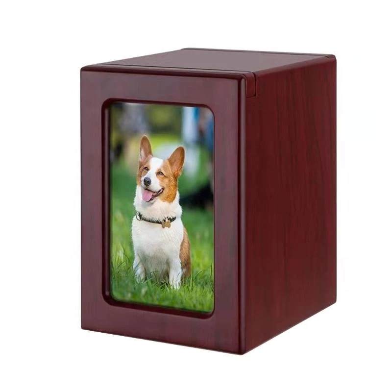 Urn Pet Memorial Urns for Cats Ashes Solid Memorial Pet Ashes Pet Memorial Box with Photo Frame for Indoor