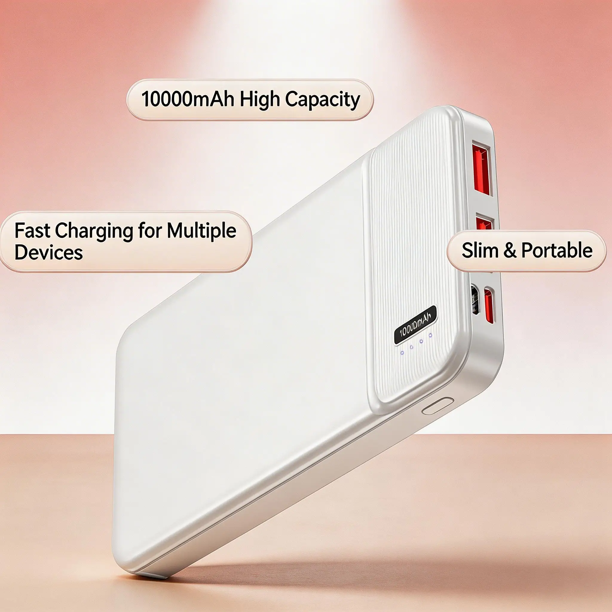 

Портативное зарядное устройство Power Bank 10000 мАч, PD 22.5 Вт, тонкий дизайн, 3 выхода, 2 входа, быстрая зарядка, внешний аккумулятор