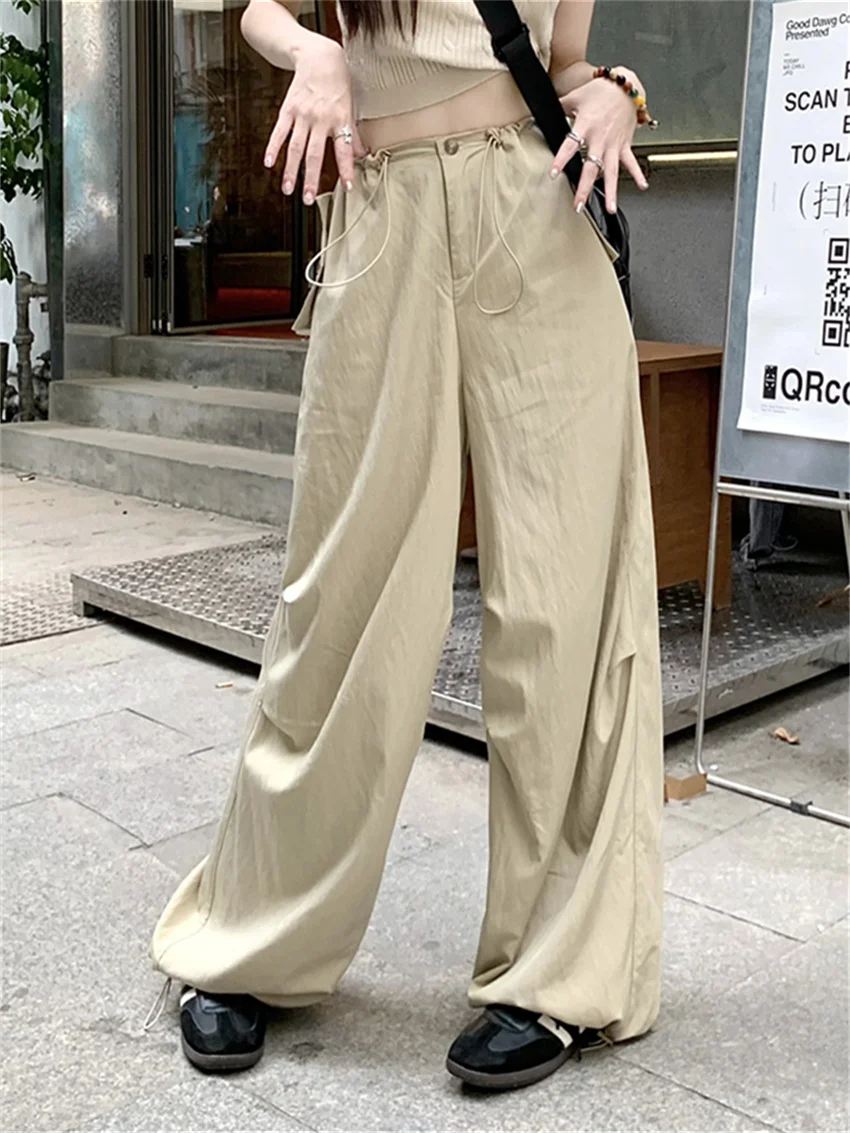 

Alien Kitty 2023 Mopping Pants Streetwear Office Lady New Summer Loose Chic High Waist Work Wear Casual All Match Wide Leg