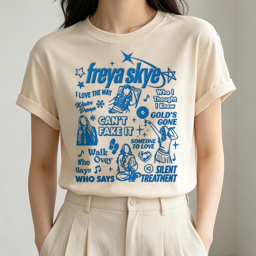 Freya Skye t shirt women party gothic anime streetwear cute top tees baddie 80s manga