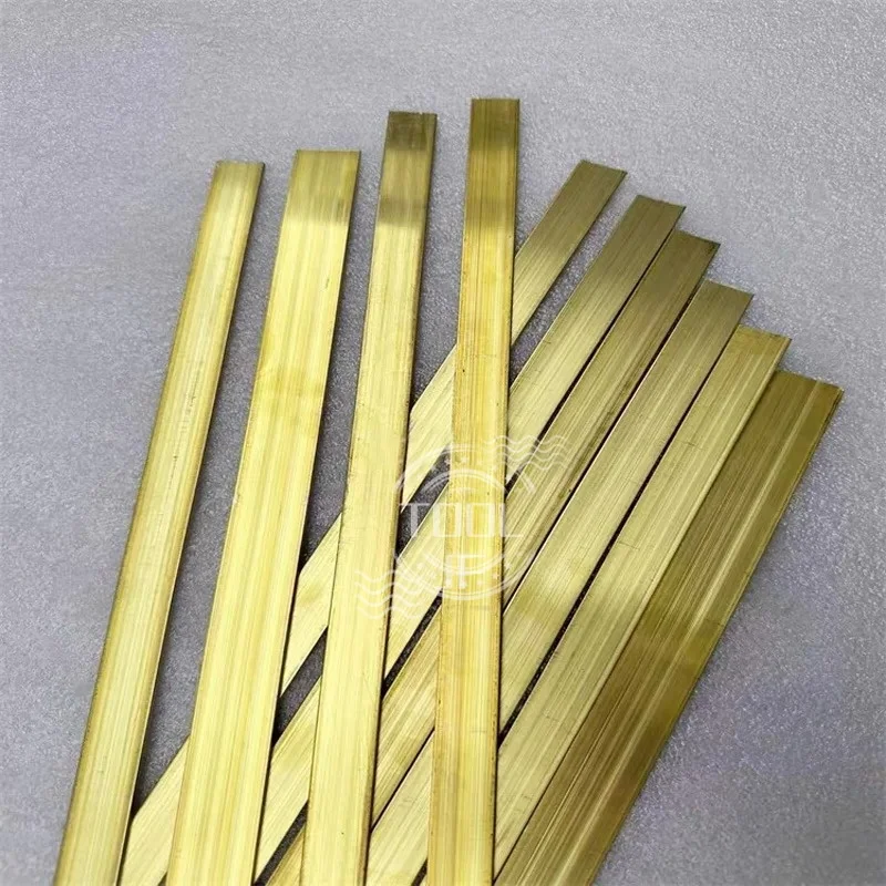 H59 Brass Flat Bars/Plates/Strips & Square Rods: 500mm Length, Thicknesses 6-10mm Rectangular Solid Metal Sheets, CNC Machined