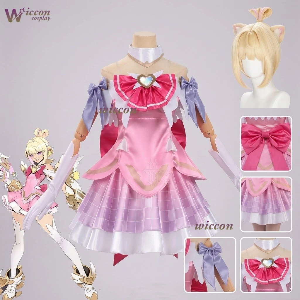 YesOk Overwatch Juno Heart Of Hope Magical Girl – ensemble complet de costumes de cosplay, tenue de jeu bidimensionnelle, costumes de cosplay pour Halloween