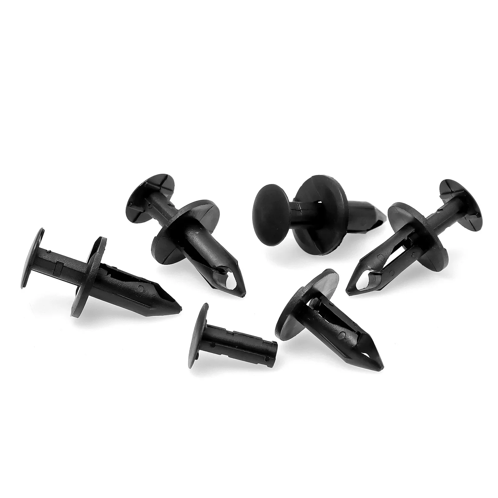 50PCS Clips Car Bumper Door Panel Fender 8mm Car Retainer Clips Plastic Fasteners Kit Black Car Body Bumper Rivet Set