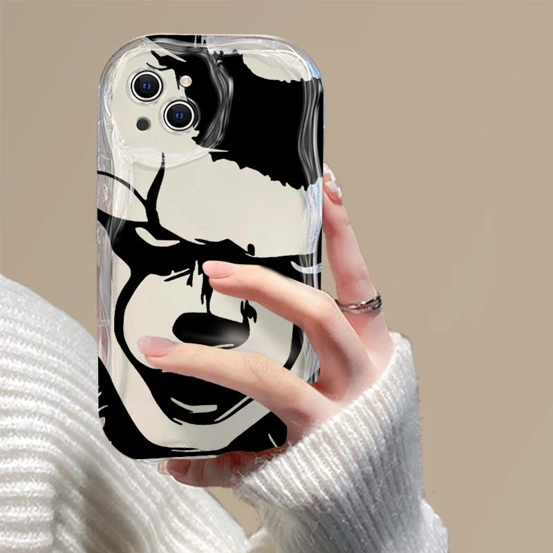 Soft Silicone Cover Scary Clown 3D Wave Case For Joker  iPhone 16 15 14 13 12 11 Pro Max Mini X XR XSMAX 8 7 6S Plus