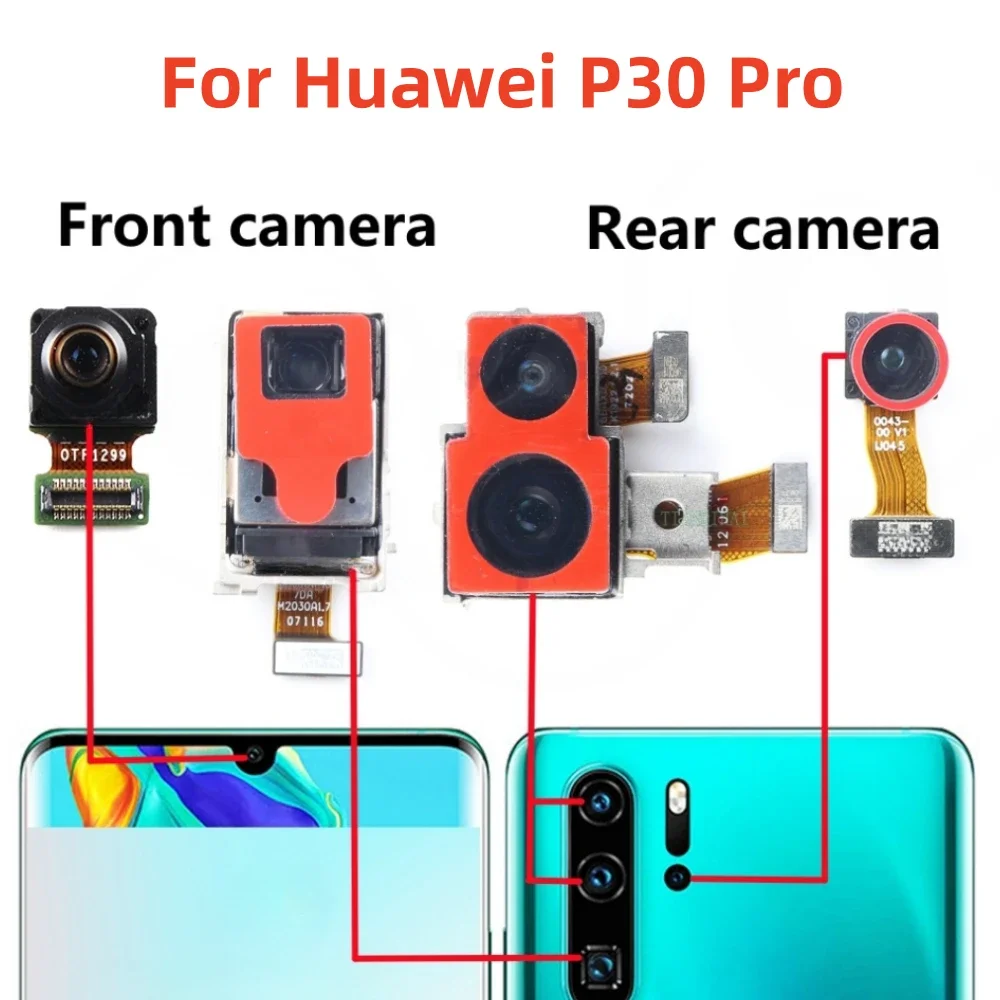 For Huawei  P30 Pro Back Camera Front Rear Back Camera For P30 Pro VOG-L29 VOG-L09 VOG-L04 Big Main Camera Module Flex Cable