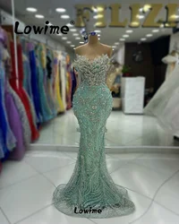 Luxury Mint Green Wedding Party Dress 2024 Crystal Beaded Engagement Gowns Aso Ebi Arabic Sequin Mermaid Prom Dresses Customize